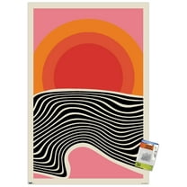 Minimalist Sunset Wall Poster with Pushpins, 22.375" x 34"