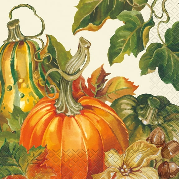 Harvest Pumpkins Fall Paper Luncheon Napkins, 6.5 in, 20ct