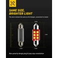 thumbnail image 3 of AUXITO 6418 Festoon LED Bulbs CANBUS Error Free 6411 C5W 36mm (1.41 inch) Xenon White 6-SMD 3030 Chipset Interior LED Lamps Replacement for Map Dome License Plate Lights, Pack of 4, 3 of 8
