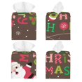 thumbnail image 2 of Balery Ho Ho Ho Merry Christmas Porta Pañuelos de Cuero con Estampado – Funda Moderna Cuadrada para Caja de Pañuelos, Dispensador 5x5x5'', 2 of 7