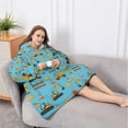 thumbnail image 5 of Oversized Wearable Blanket Hoodie,Cartoon Construction Vehicles Barriers Light Blue Pattern Sherpa Blanket Hoodie with Super Pockets,Super Warm Fuzzy Pullover for Women & Men, 5 of 6