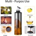 thumbnail image 3 of Rotary Screw Technology Oil Bottle, Clear Scale Visual Design Cooking Oil Dispenser, Stainless Steel & Glass for Kitchen Salads Outdoor Barbecues, Easy to Clean (650ML), 3 of 5