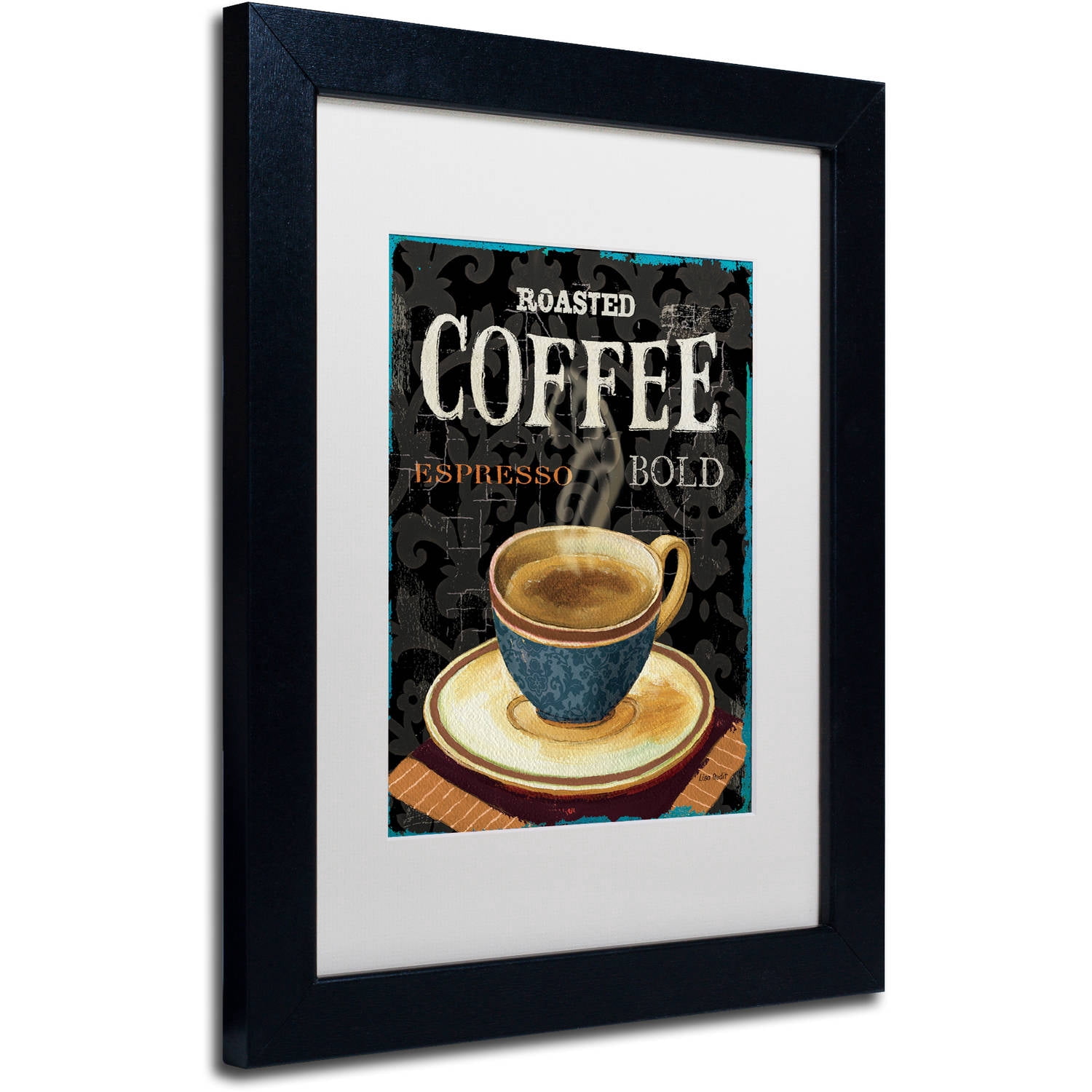 Trademark Fine Art "Today's Coffee IV" Canvas Art by Lisa Audit, White Matte, Black Frame