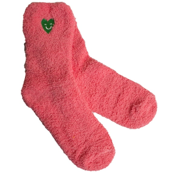 Women's Happy Heel Good Fluffy Cloud Comfort Socks Super Comfortable Socks (Coral, One Size)