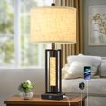 thumbnail image 1 of Lámpara de mesa Lamp TOBUSA Farmhouse de 66 cm con 2 puertos USB, 1 of 7
