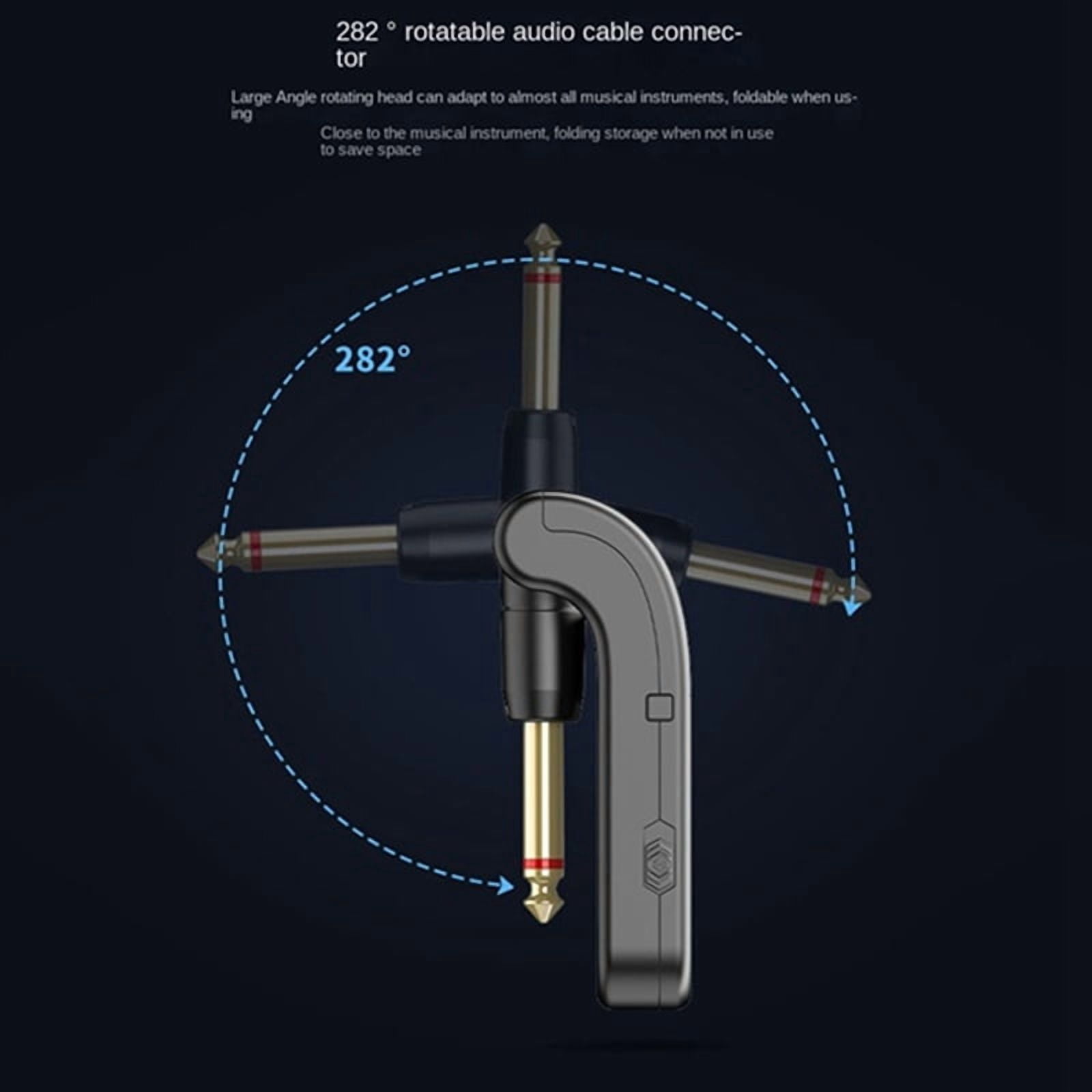 2.4G Wireless Guitar Transmitter Receiver Guitar System 48K/24bit Real-Time Transmission Rotatable Plug for Guitars
