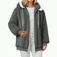 thumbnail image 3 of Towmus Ladies Plus Size Hooded Sweatshirts Women Casual Full Zipper Coat Long Warm Lightweight Outerwear Jackets for Girls, 3 of 7