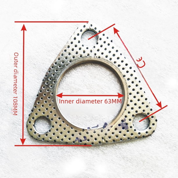 Junta de interfaz de tubo de escape modificada, anillo de sellado de brida de tres orificios, amortiguador de amianto, a prueba de fugas de alta temperatura y alta presión