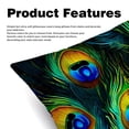 thumbnail image 2 of Peacock Feathers Decorative Pillows Covers with Unique Patterns for Bed, Home Decor - Set of 2 Pillow Inserts - Available in 16x16, 18x18, 20x20 Inches for Various Occasions, 2 of 6