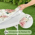 thumbnail image 5 of Round Fitted Tablecloth with Elastic Edges Fits 36"-44" Round Tables Pioneer Colorful Floral Waterproof Table Cover Washable Indoor and Outdoor for Party Kitchen Dinner Banquet Patio Picnic, 5 of 7