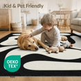 thumbnail image 4 of ODIKA 2'x3' Washable Samll Area Rug Non-Slip, Low Pile Black White Abstract Design Fluid Forms Modern Shapes with Bold Contrast Elegant for Entryway, Kitchen, Laundry Room, 4 of 7