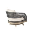 thumbnail image 4 of Orbit Swivel Outdoor Patio Chair in Weathered Eucalyptus Wood with Gray Rope and Taupe Olefin Cushions, 4 of 13