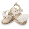 thumbnail image 4 of Infant Baby Girls Summer Sandals Flower Soft Sole Newborn Toddler First Walker Crib Dress Shoes, 4 of 7