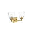 thumbnail image 3 of Living District Gianni 2-Light Iron & Glass Bath Sconce in Brass/Clear, 3 of 6