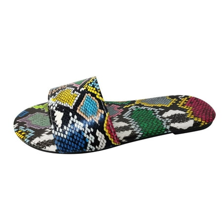 

WANYNG Sandals For Women Ladies Fashion Solid Leopard Print Flat Slippers Sandals Casual Shoes Womens Arch Support Slippers House Shoes Womens Slip on House Slippers