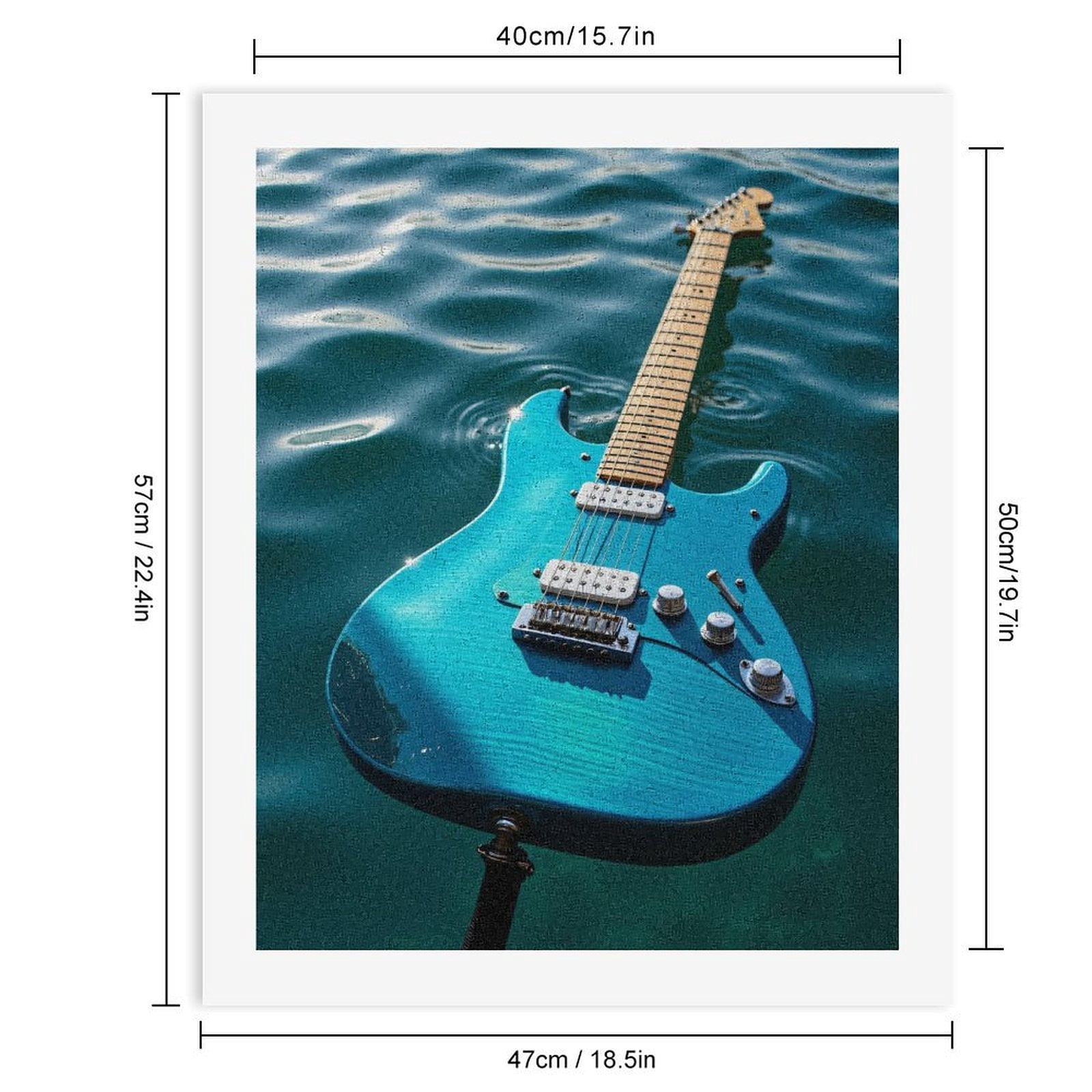 Paint by Numbers Kit for Adults, Guitar Floating Water Paint by Numbers, Easy Paint by Numbers Kit for Adults Beginner, DIY Adult Paint by Number Kits on Canvas, 12x16in Home Decor