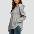 thumbnail image 6 of Women Geometric Crisscross Jacquard Textured Hoodie Sevevn Curved Split Hem Dual Side Pocket Long Sleeve Drop Shoulder Loose Fit Casual Pullover Sweatshirt, 6 of 6