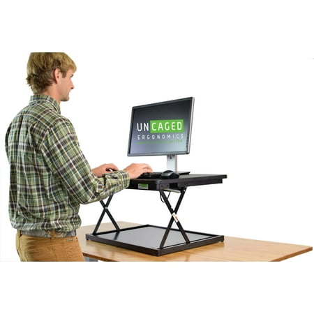 CHANGEdesk MINI Small Adjustable Height Standing Desk Converter for Laptop Macbook Single Monitor Desktop Computer portable lightweight ergonomic sit stand up corner riser affordable compact (Best Monitor To Use With Mac Mini)