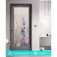 thumbnail image 5 of Window Privacy Film Watercolor Lavender Stained Glass Window Film Decorative Sun Block Window Cover Country Spring Field Leaf Wildflower Window Clings Static Adhesive Sticker for Bathroom 35.4"x78.7", 5 of 7