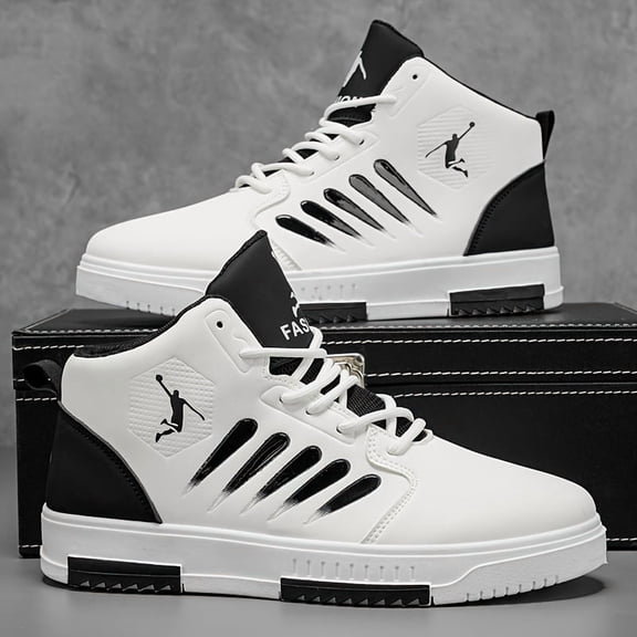 Mid-Top Men's Versatile Sports Casual Sneakers , Trendy Platform Outdoor Running Skate Shoes and Comfortable