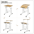thumbnail image 6 of XPOPR Mobile Standing Desk, Portable Stand Up, Small Adjustable Converter with Wheels Home Office Workstation, Rolling Desk Laptop Cart for Standing or Sitting Natural, 6 of 10