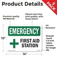 thumbnail image 2 of First Aid Station OSHA Emergency Vinyl Decal Label 14 Inch x 10 Inch - 5 Pack, 2 of 6