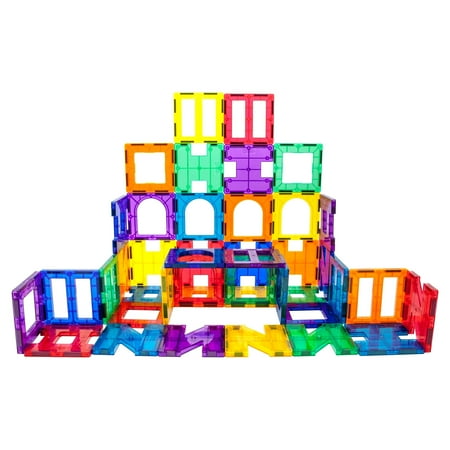 UPC: 0617629993363 | PicassoTiles 42 Piece Magnetic Building Block Set 6 Different Shapes PT42 Multicolor