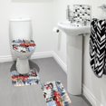 thumbnail image 2 of PATIO 4 Pieces Set 3D Digital Printing High-Density Merry Christmas Theme Pattern Shower Curtain Set Bathroom Floor Mat Base Mat Toilet Mat Home Holiday Decoration Bathroom Accessories Ch, 2 of 9