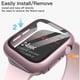 thumbnail image 2 of Case with Screen Protector Compatible with Apple Watch SE (2022/2020) /Series 6 5 4 44mm, Overall Protective Cover, Built-in Tempered Glass Film High Sensitivity, 2 Pack (Rose Gold), 2 of 5