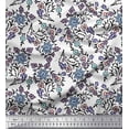 thumbnail image 1 of Soimoi Poly Georgette Fabric Leaves & Floral Block Print Sewing Fabric Yard 52 Inch Wide, 1 of 3