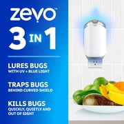 Zevo Fly Trap: Flying Insect Light Trap Indoors, Full Size (2 Devices & 2 Cartridges)
