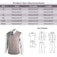 thumbnail image 3 of Mens Wool V Neck Knitted Sweater Vest Cardigan Color Block Casual Versatile Sleeveless Sweater Vest, 3 of 4