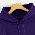 thumbnail image 4 of Mifelio Hoodies for Women, Women's Casual Solid Color Hooded Pocket Long Sleeve Pullover Sweatshirt Sweatshirt for Women Purple L, 4 of 8