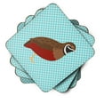 thumbnail image 2 of Carolines Treasures BB8130FC Chinese Painted or King Quail Blue Check Foam Coaster, Set of 4, 2 of 3