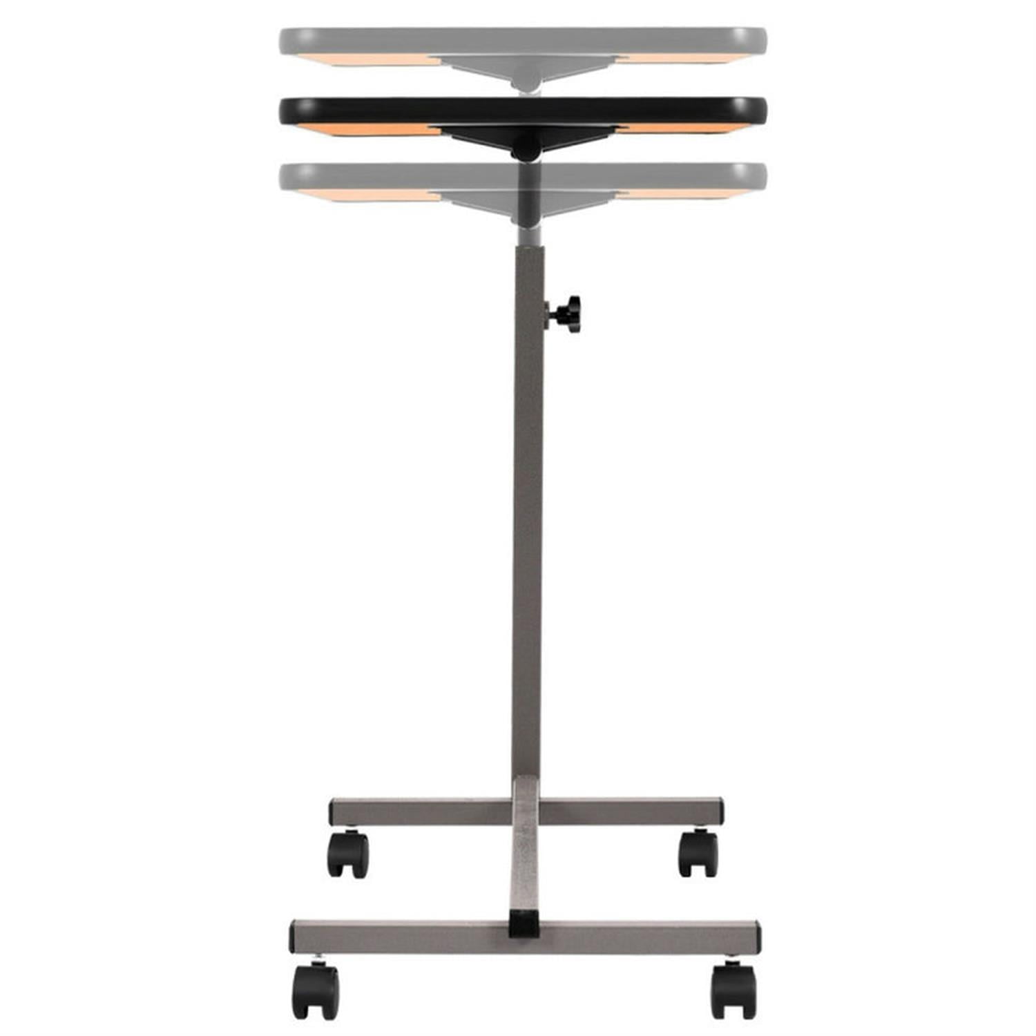 Demi Bonn Overbed Rolling Food Tray Table, Laptop Workstation for Laptops, Books, Tablets, and Art, Brown