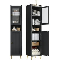 69'' Tall Bathroom Storage Cabinet with 2 Adjustable Shelves, White 6 Tier Narrow Bathroom Cabinet with 2 Doors, Slim Linen Cabinets for Brathroom,Home Office