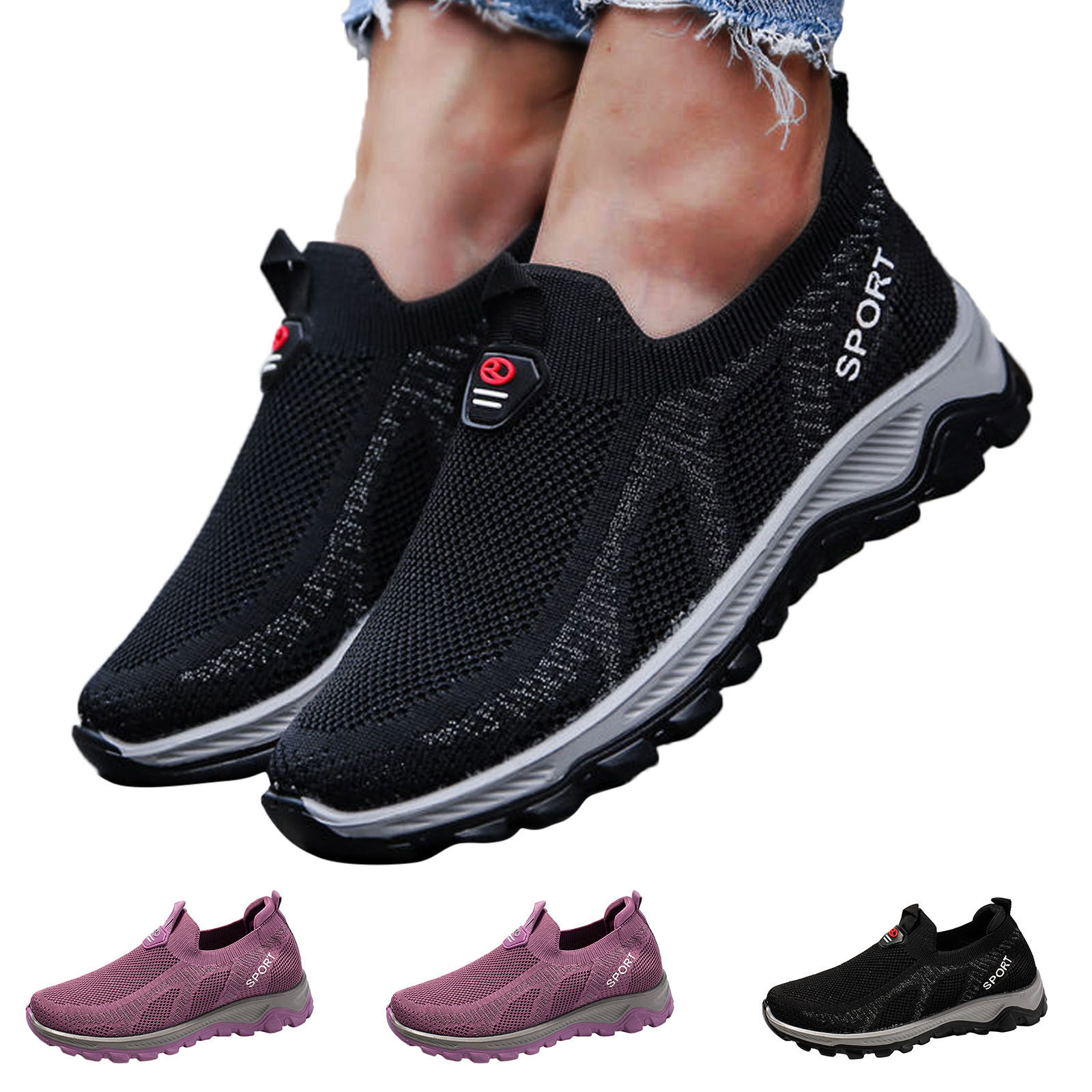 dmqupv Womens Comfort Shoes Womens Casual Shoes Size 8 Black Sneaker For Women Mesh Running Shoes Tennis Man Casual Shoe Black 6.5 - image 4 of 5