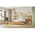 thumbnail image 3 of Twin Size Wooden House Bed with Twin Size Trundle, Natural(OLD SKU:WF300800AAN), 3 of 19