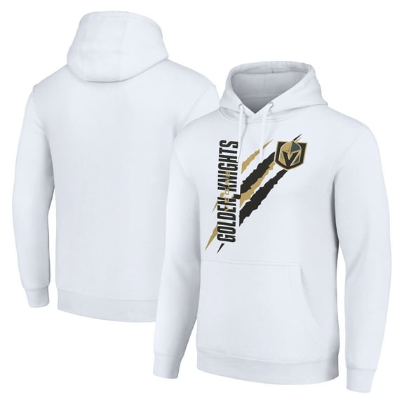 Men's Starter White Vegas Golden Knights Color Scratch Fleece Pullover Hoodie