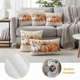 thumbnail image 6 of Fall Pumpkin Outdoor Waterproof Pillow Covers, Thanksgiving Autumn Leaves Floral Decorative Square Throw Pillowcase Sofa Cushion Sham for Patio/Couch/Chair, 24"x24" 2 Pack, 6 of 8