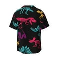 thumbnail image 6 of PAYOHTO Dinosaurs Skeletons Mens Hawaiian Casual Short-sleeved Shirt Tropical Summer Beach Button Down Shirts, 6 of 7