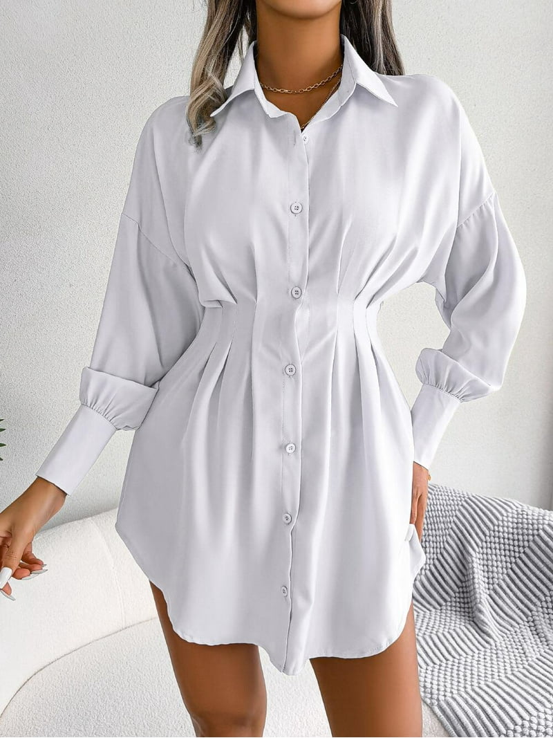 darted shirt dress SPERONE]Eco Darted Shirt Dress