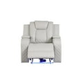 thumbnail image 4 of Benz LED & Power Reclining 3 Pc Set Made With Faux Leather in Ice/ White, 4 of 20
