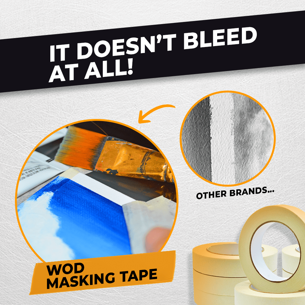 WOD Tape General Purpose Masking Tape 1.88 in x 60 yd. Beige, 6 Pack