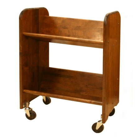 Rosebery Kids Book Rack with Casters in Walnut Stained