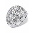 thumbnail image 4 of PalmBeach Jewelry Men's 4.55 TCW Round Cubic Zirconia Geometric Cluster Ring Gold-Plated or Silvertone, 4 of 5