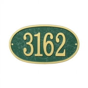 Personalized Whitehall Products Fast & Easy Oval House Numbers Plaque in Green/Gold