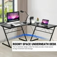 thumbnail image 6 of GRAFFY L-Shaped Computer Desk - Gaming Corner Workstation with Large Monitor Stand, Round Corner, Multifunctional Home Office Desk (Black), 6 of 9