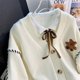 thumbnail image 3 of Suéter de moda con cordón de oso de estilo coreano, abrigo de mujer, otoño e invierno, nuevo cárdigan de punto de estilo perezoso, abrigo superior que combina con todo, 3 of 4