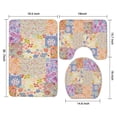 thumbnail image 3 of Pioneer Flower Floral Print Pattern Bathroom Rugs Sets 3 Piece,Toilet Cover Set,Absorbent Non Slip Bathroom Mats Sets with U-Shaped Contour Rug Toilet Rug Set, 3 of 5